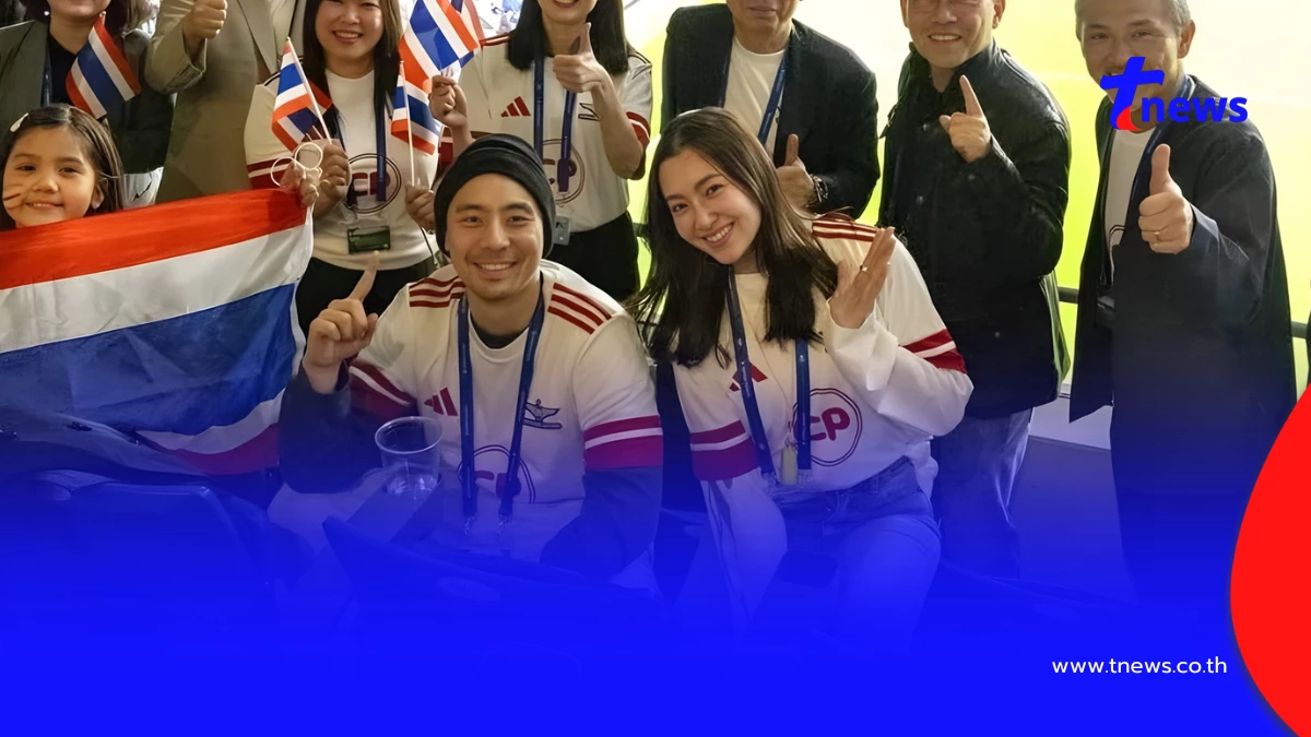 หวานไกลถึงญี่ปุ่น! “เบลล่า-ชวิณ” ควงกันเชียร์บอลที่โอซาก้า