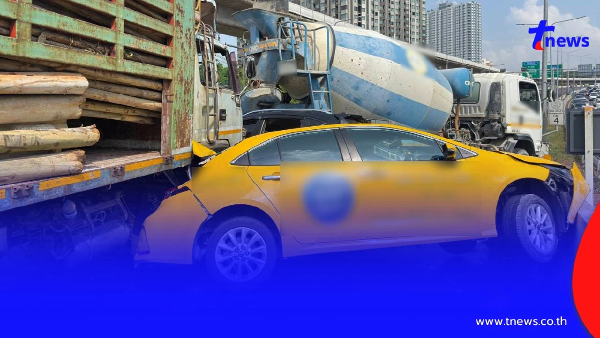 ยิ่งหดหู่ เปิดสภาพยางล้อรถบรรทุก 10 ล้อ พุ่งชน 7 คันรวดกลางถนน