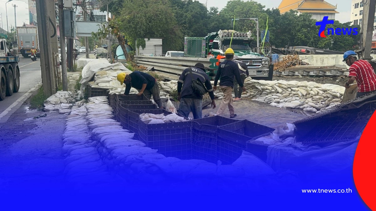 เร่งอุดช่องโหว่ผนังกั้นน้ำคลองพระโขนง สกัดน้ำหนุนท่วมคลองเตย