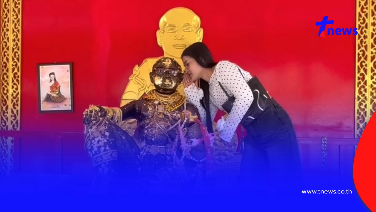 สาวถูกหวย ก่อนขนหมูกระทะแก้บนพ่อขุนช้าง พร้อมโชว์เลขฝ่ามือ