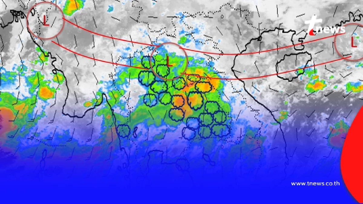 พยากรณ์อากาศวันนี้ เตือนฝนตกหนักมากบางแห่ง กทม. โดน 60%