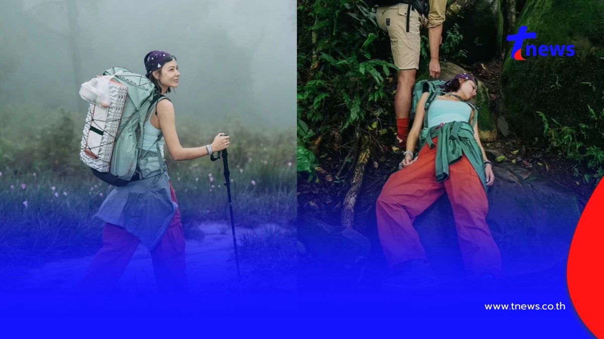 หมดสภาพนางเอก "แซมมี่ เคาวเวลล์" ทิ้งตัวลงพื้นกลางป่า