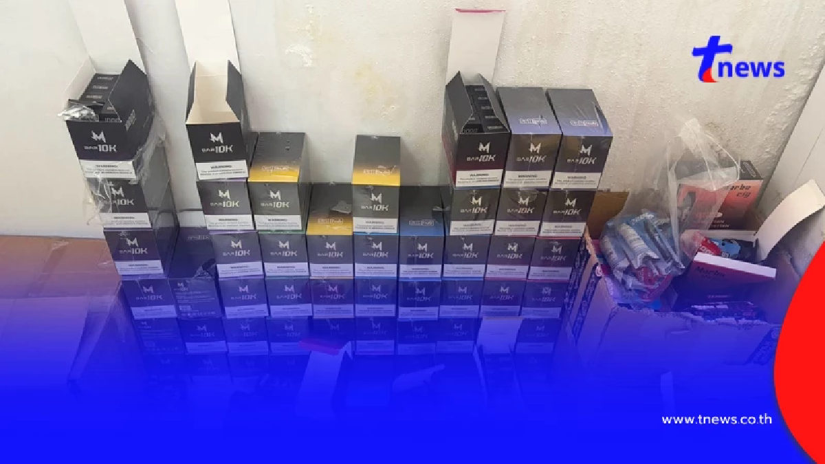 "ศุภมาส" สั่งลุย จับบุหรี่ไฟฟ้าแหล่งค้ารายใหญ่คลองถม ยึด 20,000 ชิ้น