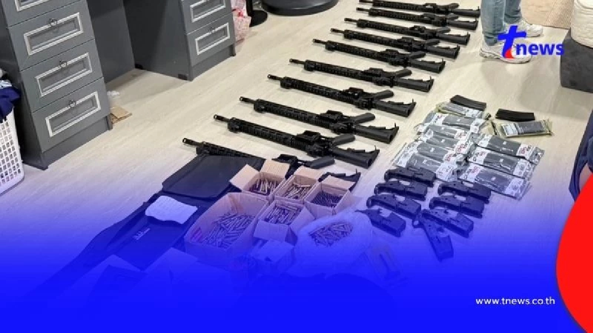 บุกทลายคลังปืนเถื่อน! ยึด AR-15 กว่า 11 กระบอก กระสุนพรึ่บ