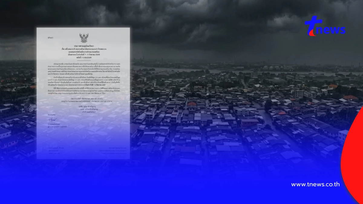 ประกาศ ฉ.7 เตือนมรสุมกำลังแรง วันนี้ 38 จังหวัด ฝนตกหนักถึงหนักมาก