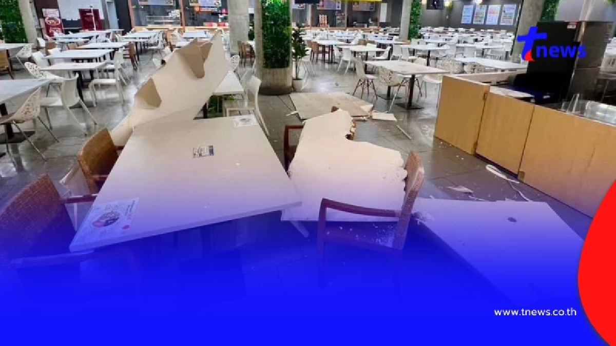 ระทึกสภาฯหมื่นล้าน ฝ้าเพดานโรงอาหารถล่ม โชคดีเป็นวันหยุด