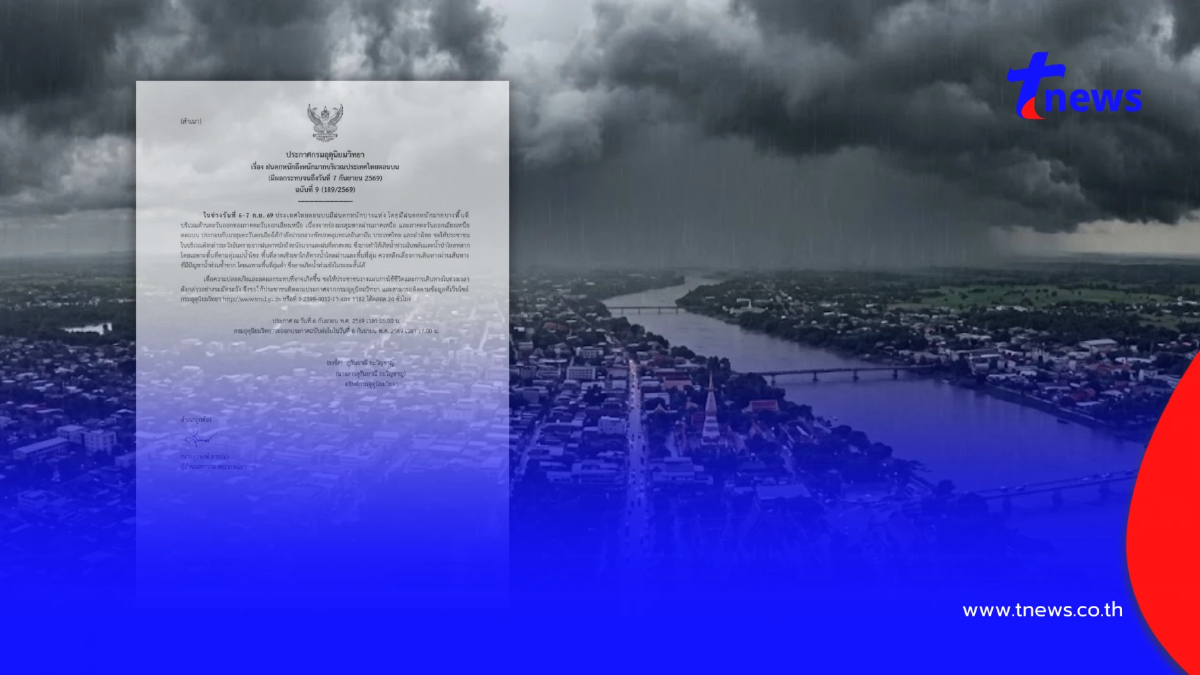 เตือนด่วน ฉ.9 รายชื่อฝนตกหนักถึงหนักมาก 43 จังหวัด โดนเต็ม ๆ วันนี้