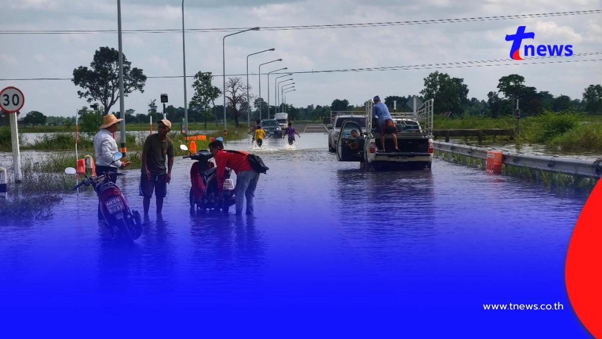 บุรีรัมย์ฝนตกหนัก! น้ำท่วมถนน-นาข้าว 100 ไร่ คาดขังนาน 15 วัน