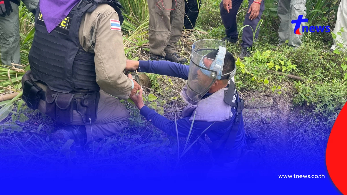 พบลูก ค.81 มม. ในวัดชายแดนสระแก้ว! EOD เก็บกู้ทำลายปลอดภัย