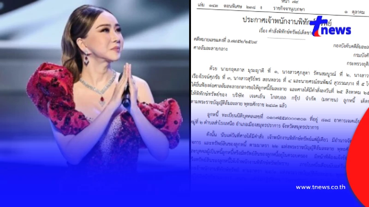 ราชกิจจาฯ ประกาศพิทักษ์ทรัพย์เด็ดขาด JKN หลังเจ้าหนี้ยื่นฟ้องล้มละลาย