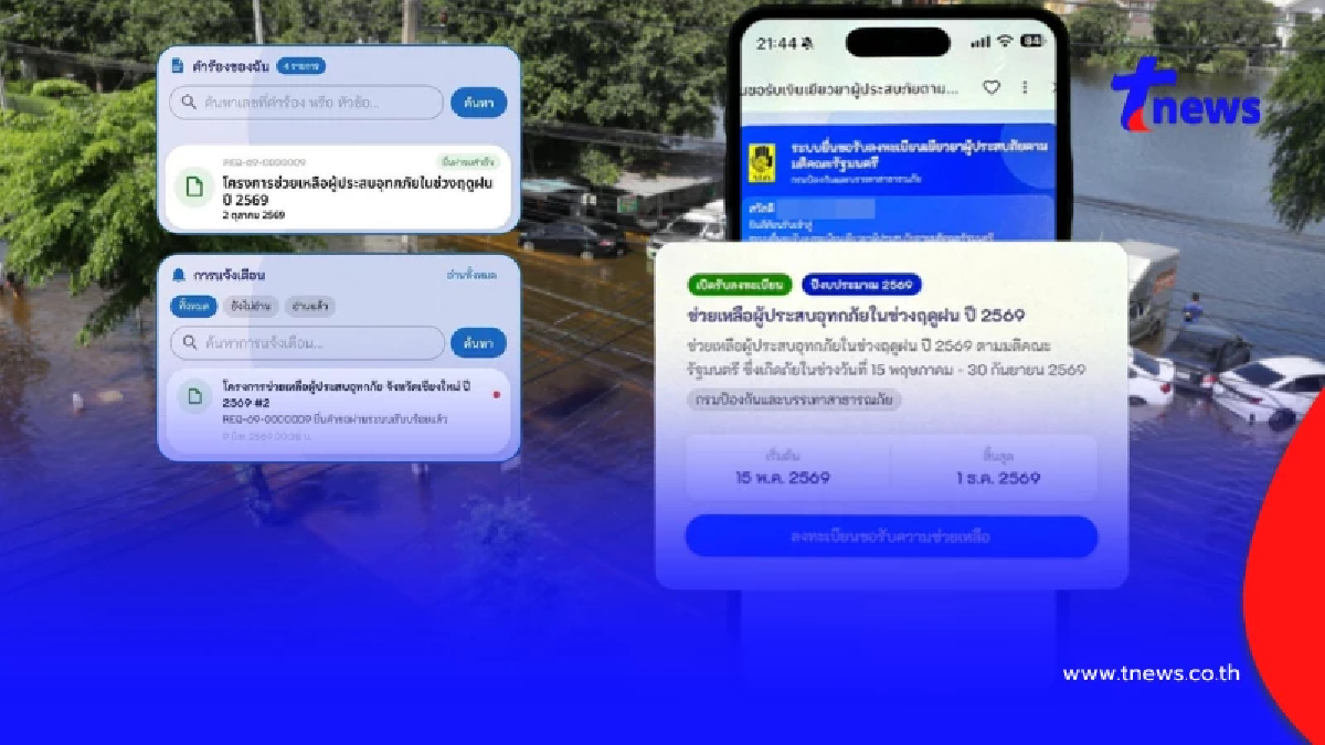 กดปุ๊บรู้ปั๊บ เงินเยียวยาน้ำท่วม 2569 เช็กสถานะล่าสุด บนแอปฯ ทางรัฐ