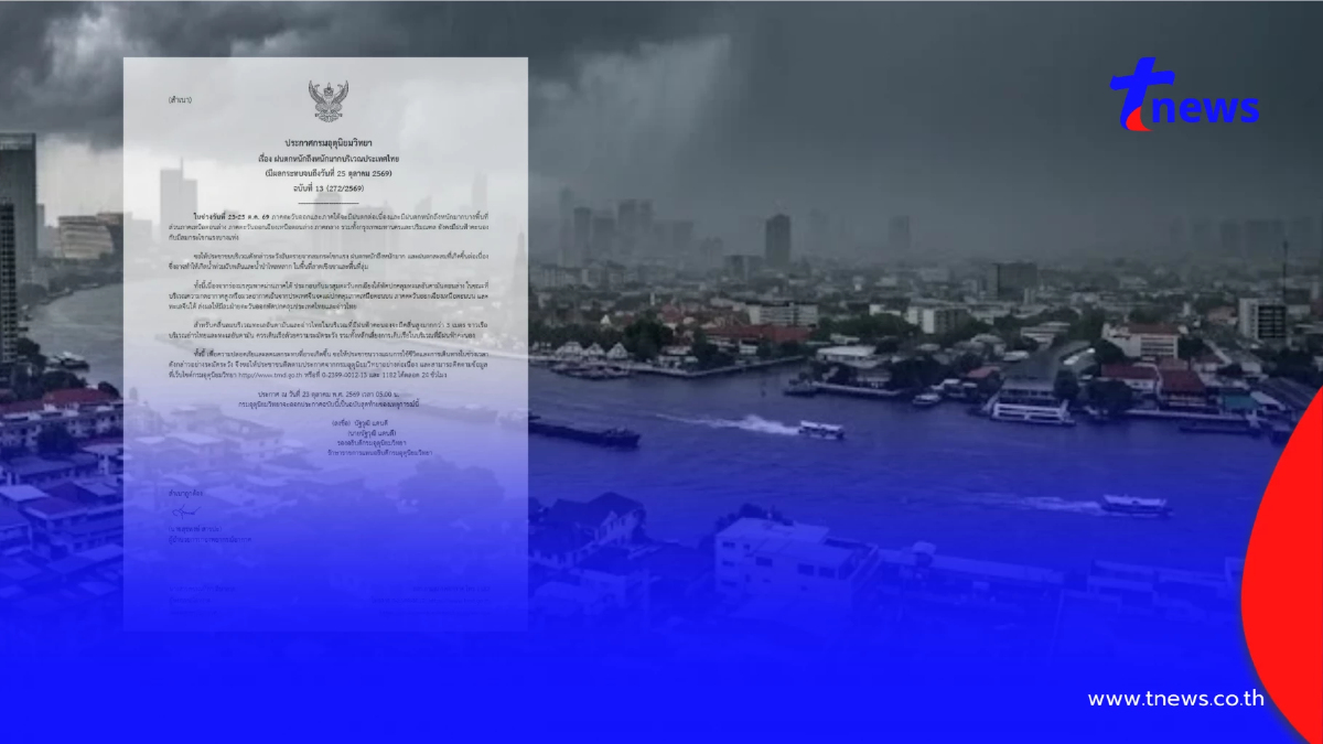 รับมือ 23-25 ต.ค. ฝนตกหนักถึงหนักมาก 20 จังหวัด วันนี้เจอเต็มๆ