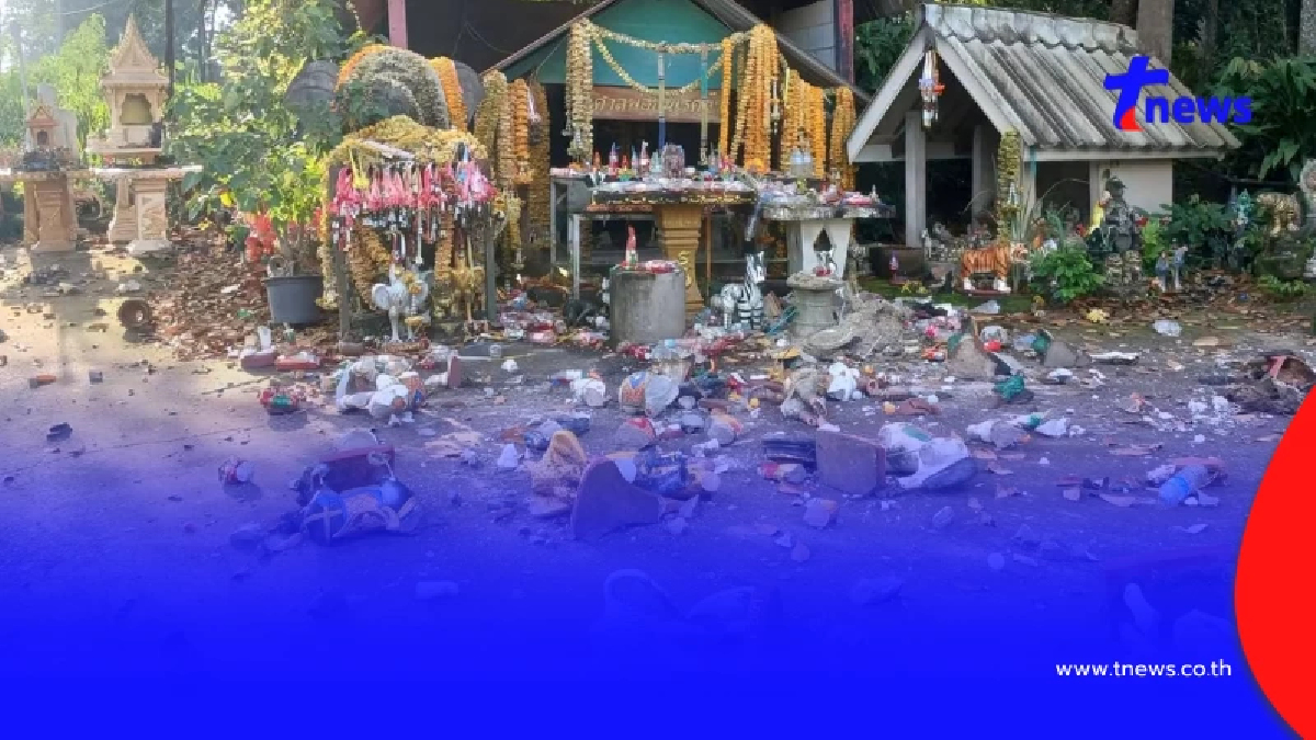 ใครเป็นคนทำ เปิดภาพศาลเจ้าพ่อดัง สภาพพังยับ ชาวเน็ตแห่เดาสาเหตุ